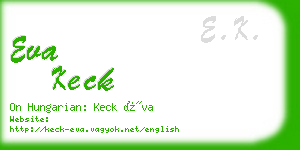 eva keck business card